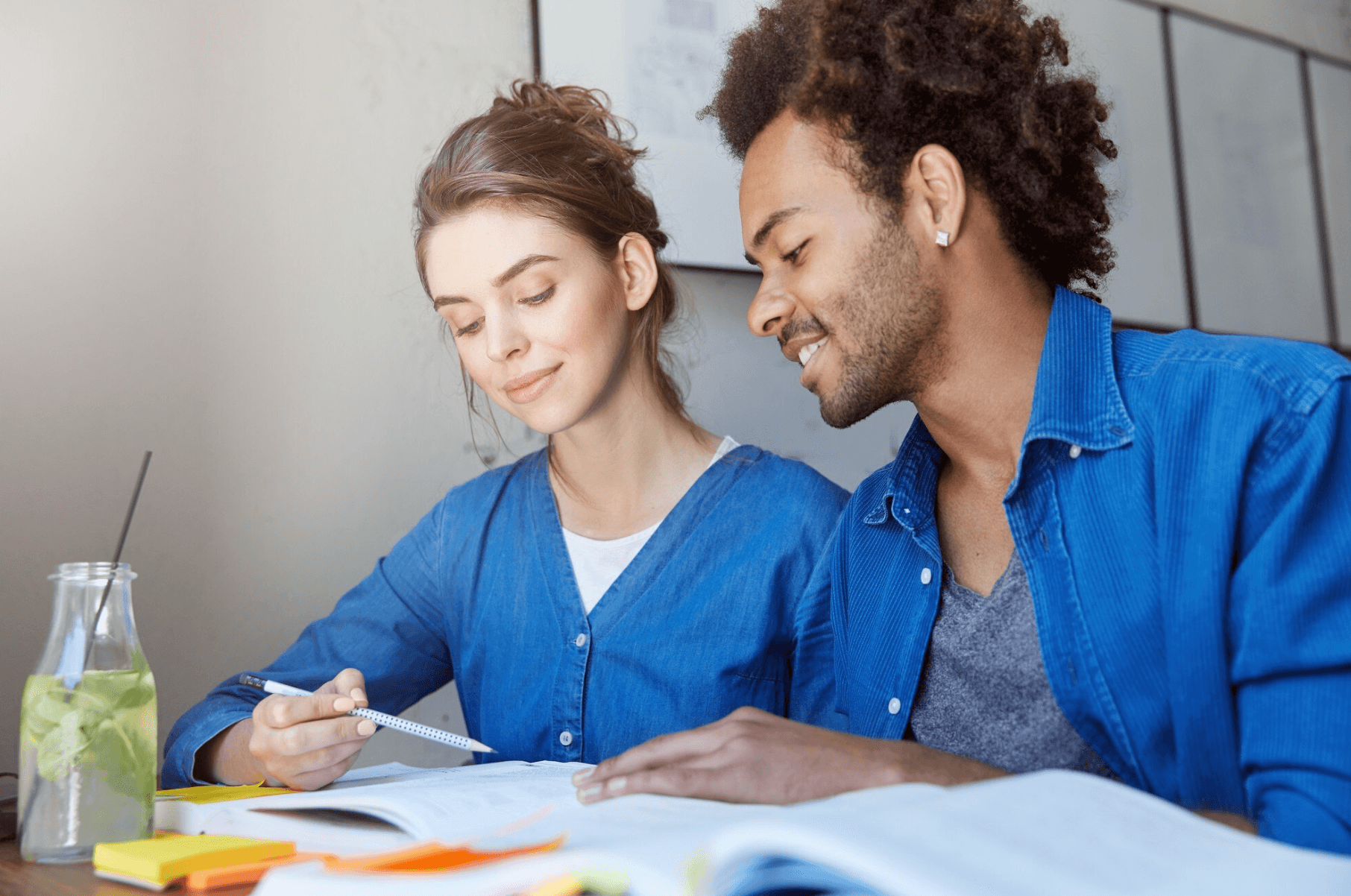 Two learners studying together
